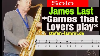 *Games that lovers play *James Last Saxophon Solo Backingtrack/Playalong Noten score sheet Sax Coach