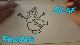 How to draw Olaf (Frozen) - Drawing Disney Cartoons - Frozen the movie