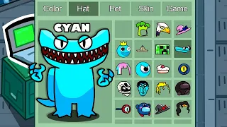 Cyan (RainBow Friends) in Among Us ◉ funny animation - 1000 iQ impostor