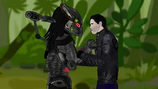 terminator (t-800) vs predator drawing cartoon 2