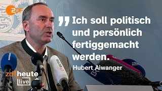 Aiwanger entschuldigt sich und lehnt Rücktritt ab | Statement und Analyse bei ZDFheute live