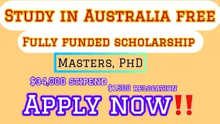 The best Scholarship For International Students in Australia 2024-Fully Funded+Stipend+Relocation