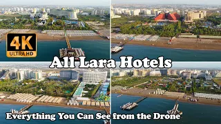 All Hotels on the Lara Beach Antalya Turkey Hotel from a Drone in 4K