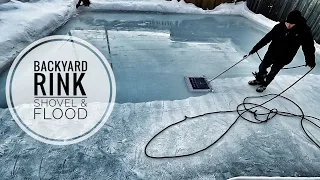 Backyard Rink || Shovel and Flood of 30’ x 30’ Rink Time Lapse