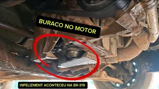 FICOU SÓ O BURACO NO MOTOR DO CARRO NA BR-319. INFORMAÇÕES EM TEMPO REAL. RODOVIA TRAFEGAVEL.