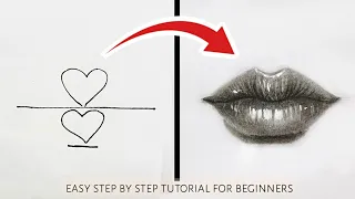 How to draw realistic lips easy step by step tutorial for beginners | Lip #tutorial #drawing #easy