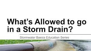 What's Allowed to go in a Storm Drain?