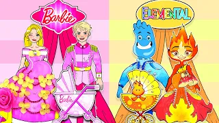Barbie Wedding | Barbie Family vs Elemental Family Contest - DIY Wedding Dress Up | Woa Doll Spanish