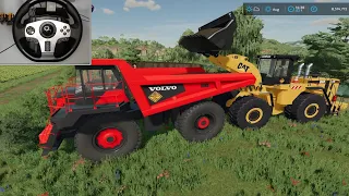 Farming Simulator 22 SCANIA 730 Transport CAT 990H Loading Operation Vovlo R100E Mining