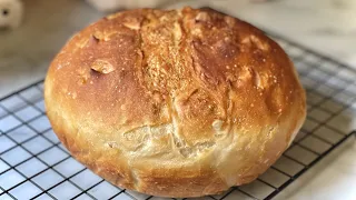 I don't buy bread anymore! No knead recipe for quick bread with 4 ingredients. Simply delicious!