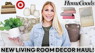 $1000+ Living Room Decor HAUL w/ Decorating Ideas | Target, HomeGoods, + TJ Maxx + MORE Home Decor!