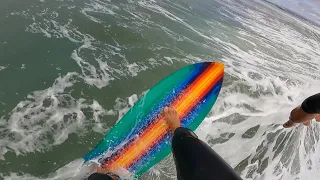 Squit fish 5'3 Ryan Burch on small onshore beach break. Gopro hero 9 POV