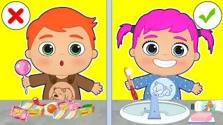 BEBES ALEX Y LILY 😁Aprende a lavarte los dientes antes de ir a dormir | Dibujos animados educativos