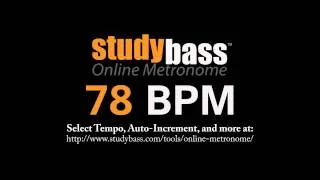 78 BPM Online Metronome (3 min) | StudyBass