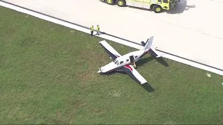 Small plane skids off runway at San Antonio Int'l Airport
