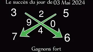 LA CROIX DU JOUR DE 03 MAI 2024 et LE CALCUL DES PIONS FORT POUR GAGNER AU LOTTO