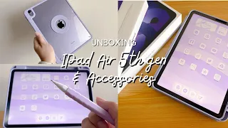 Unboxing 📦 iPad Air 5th Gen 2022 + Apple Pencil + Accessories | ASMR | Purple Aesthetic 💜