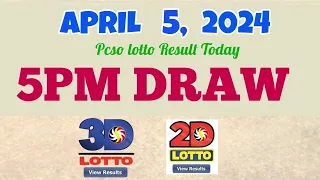 Lotto Result Today 5pm draw April 5, 2024 Swertres Ez2 PCSO#lotto