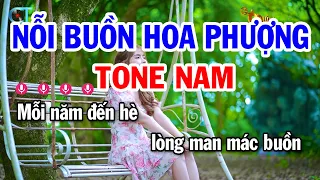 Karaoke Nỗi Buồn Hoa Phượng Tone Nam ( Am ) Nhạc Sống Tuấn Cò