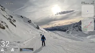 Skiing in Cervinia - from Colle Inf. Cime Bianche to Valtournenche - Full descent from a beginner!