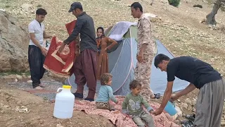 Mohammad and Narges' efforts to build a house: bringing sand.