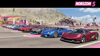 FH5 HYPERCARS DRAGrace - Jesko, F5, Chiron, Laferrari, ONE1, P1, Agera Rs, Regera, SF90, SVJ & More