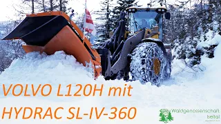 VOLVO L120H Forstwege räumen mit HYDRAC SL-IV-360