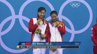 Wu Minxia & He Zi (CHN) Win Synchronised 3m Diving Gold - London 2012 Olympics