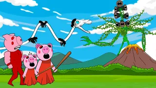 Siren Head vs Piggy Family x Long Horse | Roblox Piggy Animation - GV Studio