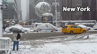 Manhattan Snow Virtual Walk Relaxing Snowfall Walking Tour