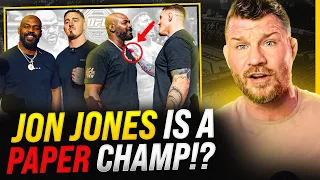 BISPING reacts: Jon Jones is a "PAPER CHAMPION?!" | Jones & Tom Aspinall FINALLY MEET