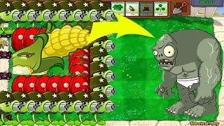 Plants vs Zombie - 99 Gatling Pea Cob Cannon vs 999 Gargantuar