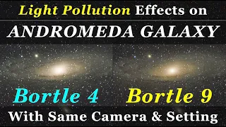Light Pollution Effects on ANDROMEDA GALAXY Observations under the Same Imaging Settings