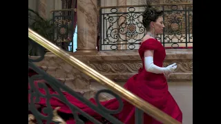 Bertha lavish red dress | The Gilded Age