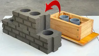Casting blocks with holes and creating brick patterns combined with PVC pipes is very easy