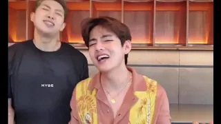 Taehyung & Namjoon singing "end of the road" on vlive