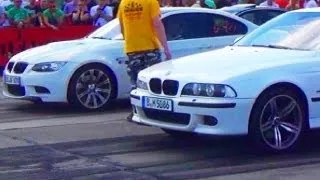 BMW M3 E92 vs BMW M5 E39 Drag Race Viertelmeile Rennen Beschleunigungsrennen Acceleration Sound