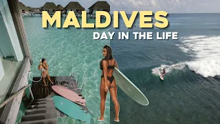 SURF TRIP day in the life in the Maldives 🌊