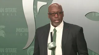 WATCH: Interim MSU coach Harlon Barnett speaks at Tuesday press conference