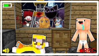 ¡2 Noobs ESCAPAN del ATAQUE de los MONSTRUOS en MINECRAFT! 😨 | Gegagedigedagedago, CatNap, Zoonomaly