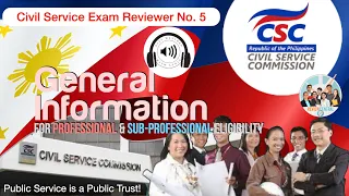 Civil Service Exam Reviewer No. 5: General Information | Review Central