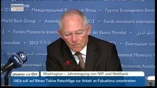 Weltwirtschaft: Wolfgang Schäuble auf der IWF-Jahrestagung am 14.10.2013