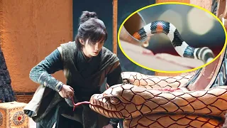 Kung fu boy saved a small snake, snake helps him to develop peerless martial arts！#actionmovies💖