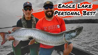 EAGLE LAKE MUSKY FISHING! A NEW PERSONAL BEST!