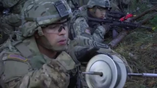 U.S. Paratroopers With Slovenian soldiers In Action During Combat Live-Fire With FM MAG Machine Gun