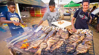 EXTREME Street Food in Africa!! SEAFOOD MOUNTAIN on Beach in Dakar, Senegal!!