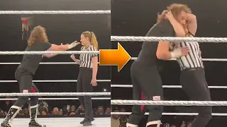 WWE | Official Female Referee Stunner To Sami Zayn | Kevin Owens vs Sami Zayn | WWE Live Event 2023