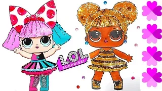 LOL Surprise Doll  Queen Bee Pranksta - Glitter coloring pages for kids