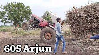 605 Arjun and New Holland tractor 3630 Sugar cane load