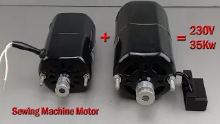I Turn Two Sewing Machine Motor into 230V 35Kw Electricity Generator / Free Energy